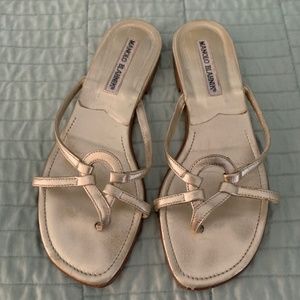 Manolo Blahnik Gold Sandal 35.5